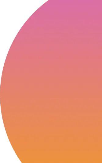 An image showing a gradient background transitioning from pink at the top to orange at the bottom, with a large green arc on the left side.