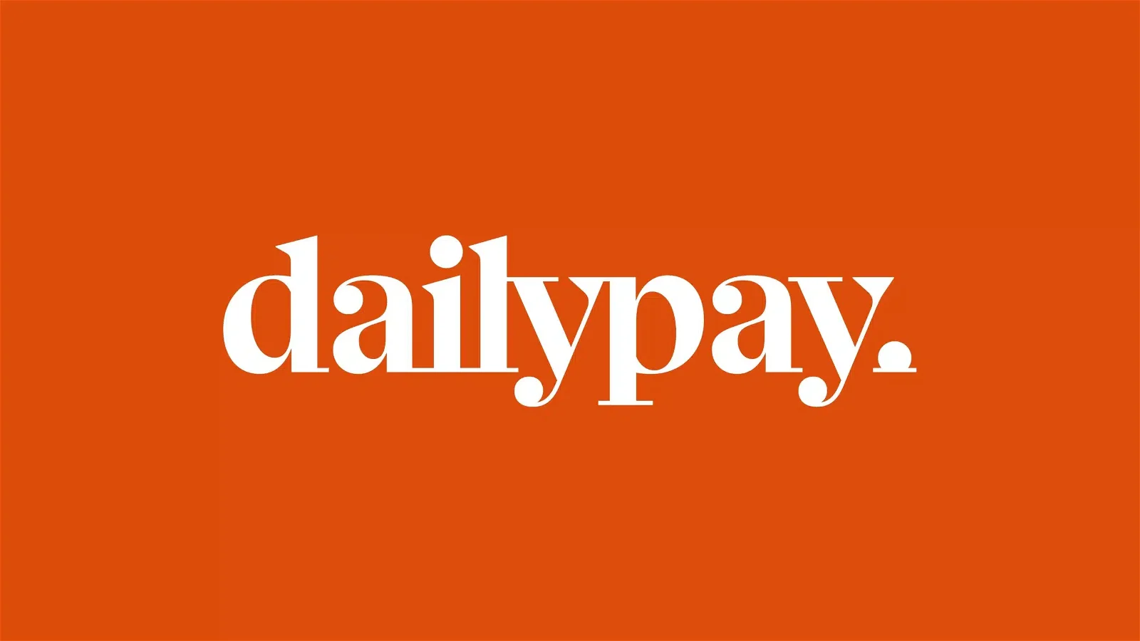 Daily pay" written in white lowercase letters on an orange background.