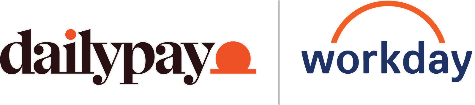 Logos of DailyPay on the left and Workday on the right, separated by a vertical line.
