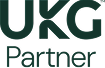 Green text logo with the letters "UKG" and a stylized smiley face formed by two turquoise dots above a curved line.