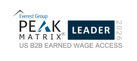 Everest Group PEAK Matrix Leader 2026 badge for US B2B Earned Wage Access.