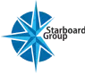 Blue compass rose with eight points next to text that reads "Starboard Group.